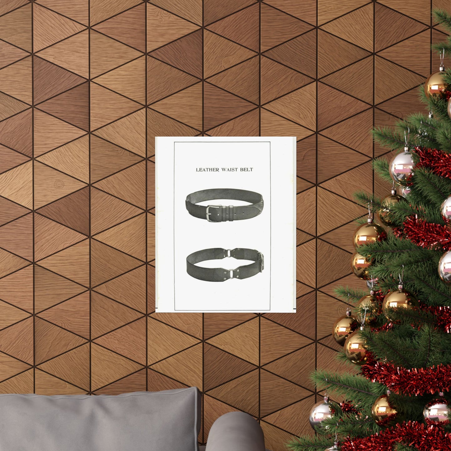 Patent drawing - Leather Waist Belt - . Public domain  image High Quality Matte Wall Art Poster for Home, Office, Classroom
