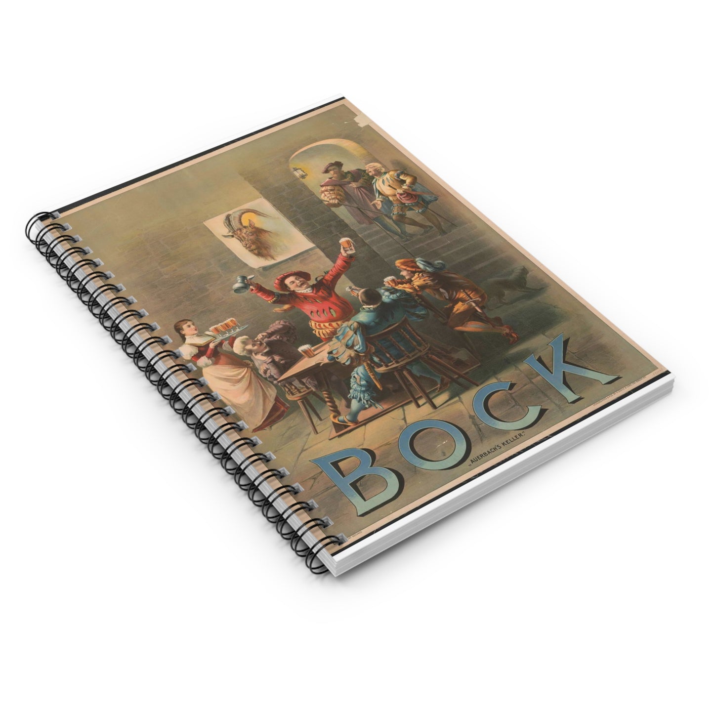 Bock, "Auerbach's keller" - Print, Library of Congress collection Spiral Bound Ruled Notebook with Printed Cover