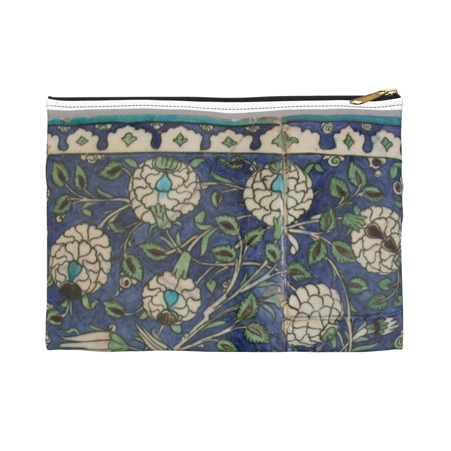 Tile Panel, 15th century - Public domain photo of museum object Large Organizer Pouch with Black Zipper
