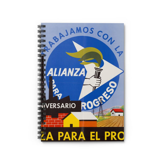 Alliance Posters, Cold War American Propaganda poster Spiral Bound Ruled Notebook with Printed Cover