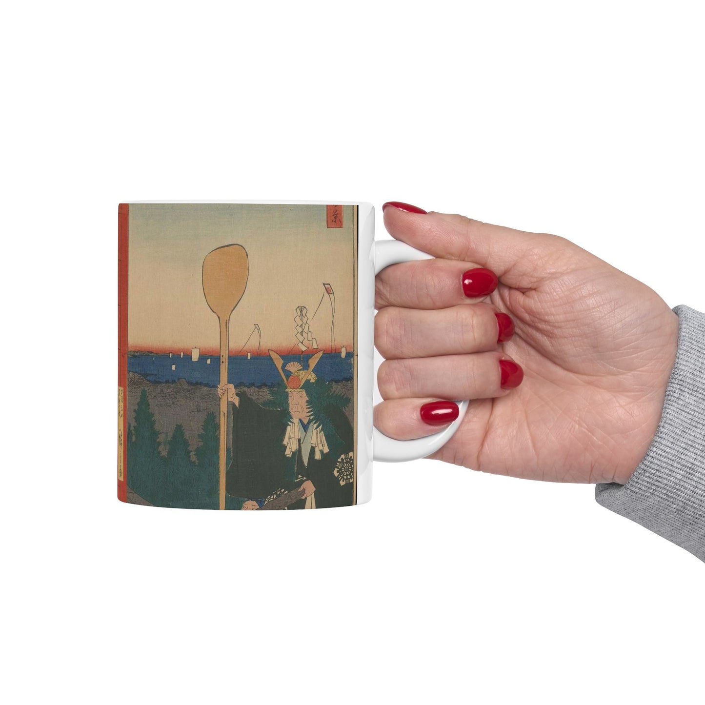 Gajō icchō, Andō Hiroshige - Public domain portrait drawing  Beautiful Novelty Ceramic Coffee Mug 11oz