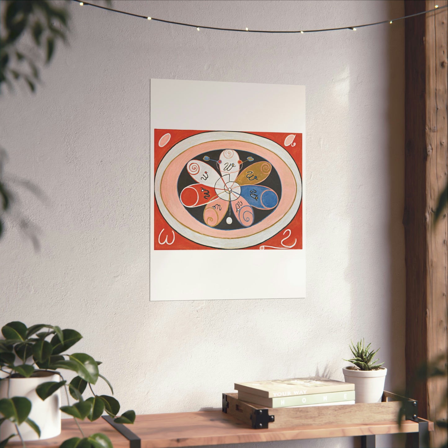 A painting of a colorful flower with writing on it Hilma af Klint - no date - Untitled High Quality Matte Wall Art Poster for Home, Office, Classroom