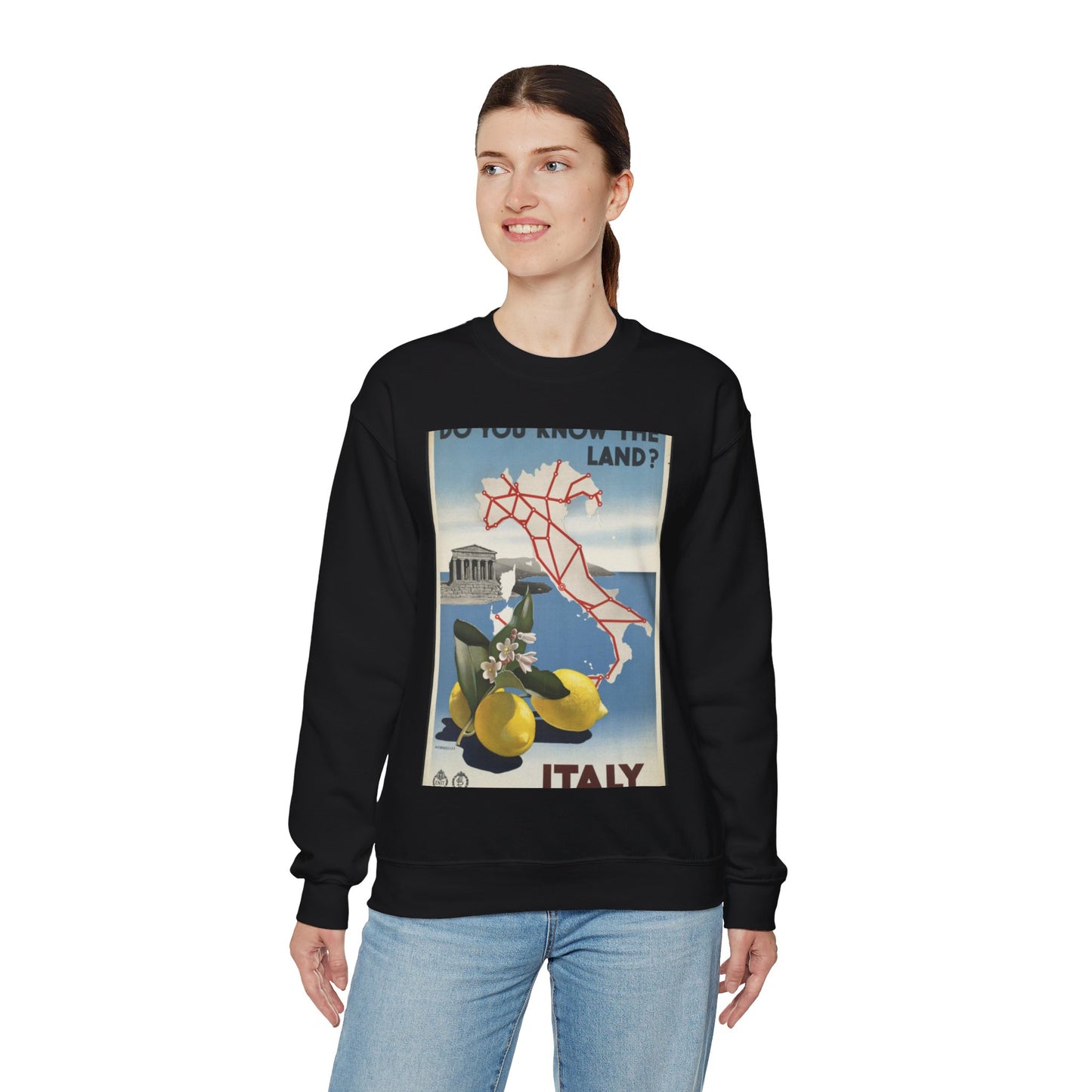 Vintage Travel Posters, 1920s-1930s Black Heavy Blend Adult Crew Neck SweatShirt