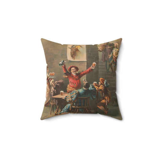 Bock, "Auerbach's keller" - Print, Library of Congress collection Decorative Accent Square Pillow