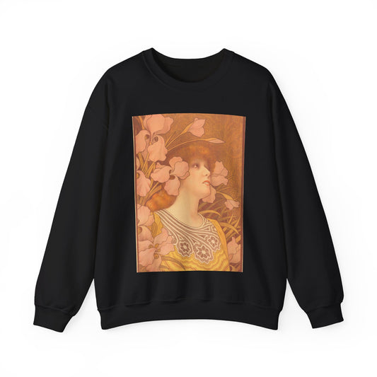 Paul Berthon, Sarah Bernhardt as Melisande, NGA 60945 Black Heavy Blend Adult Crew Neck SweatShirt