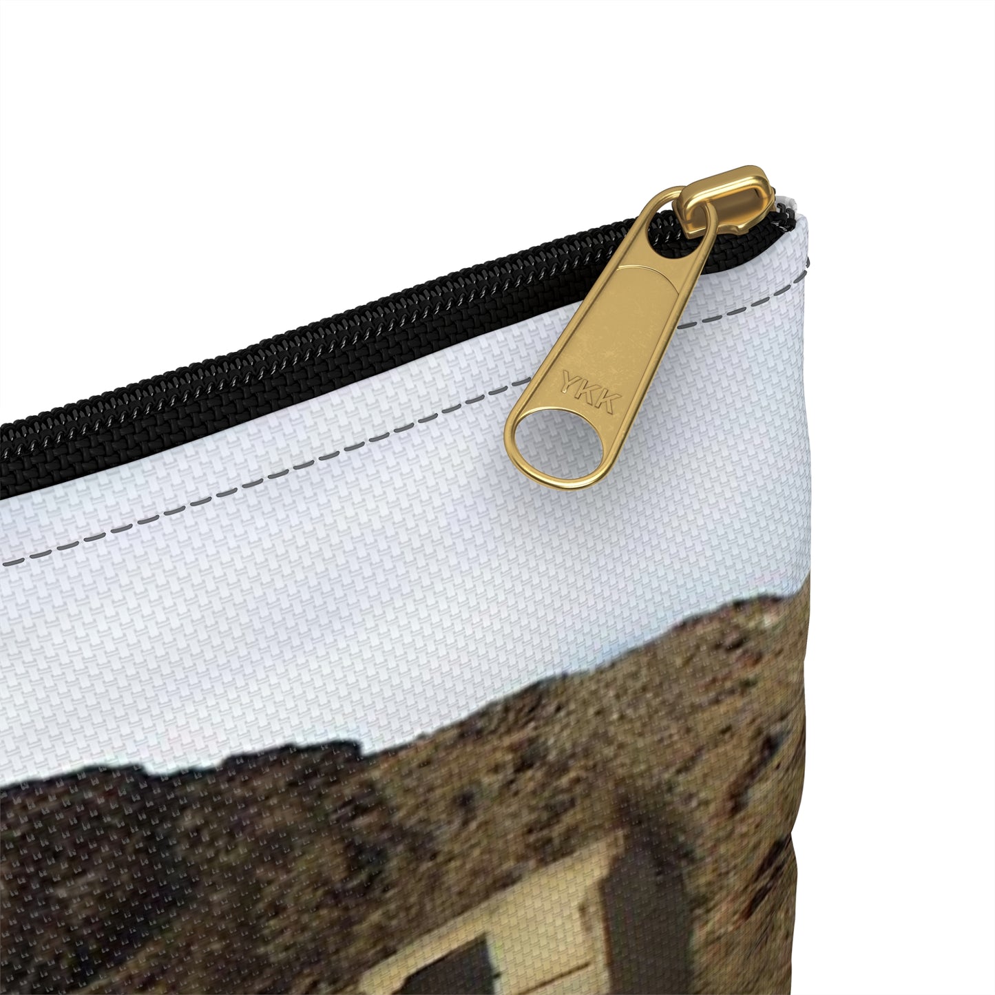 Death Valley Scenic Byway - An Abandoned Structure in Rhyolite Large Organizer Pouch with Black Zipper