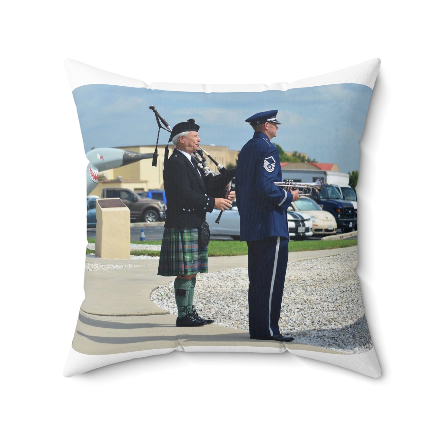 During the Twenty-Fifth Air Force Remembrance Ceremony Decorative Accent Square Pillow