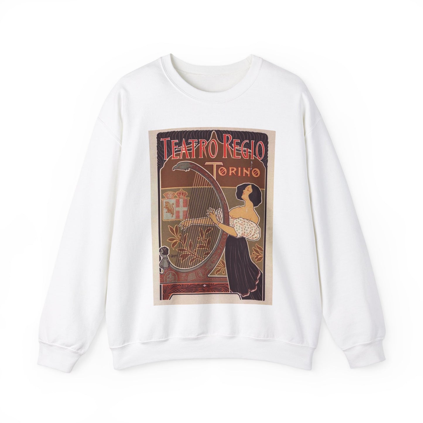 Affiche italienne pour le "Théâtre royal de Turin" White Heavy Blend Adult Crew Neck SweatShirt