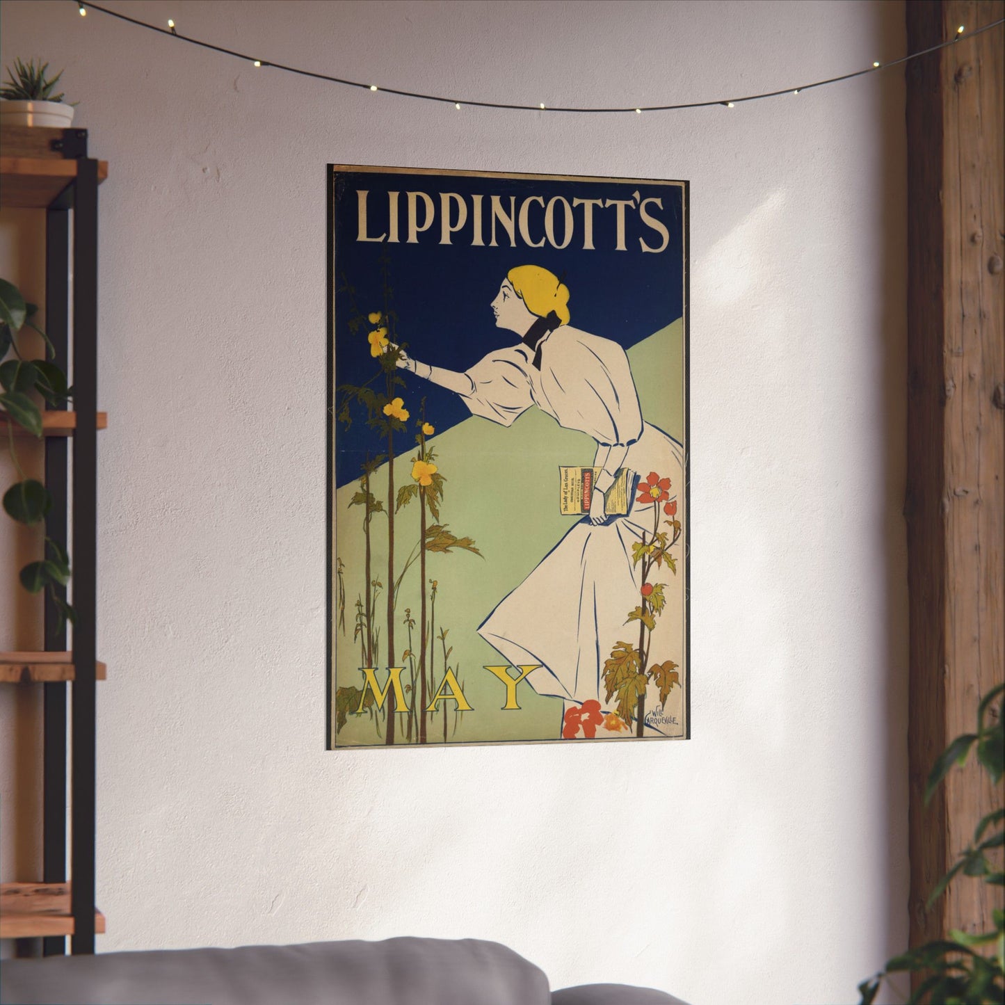 Lippincott's May, Art Nouveau Poster High Quality Matte Wall Art Poster for Home, Office, Classroom