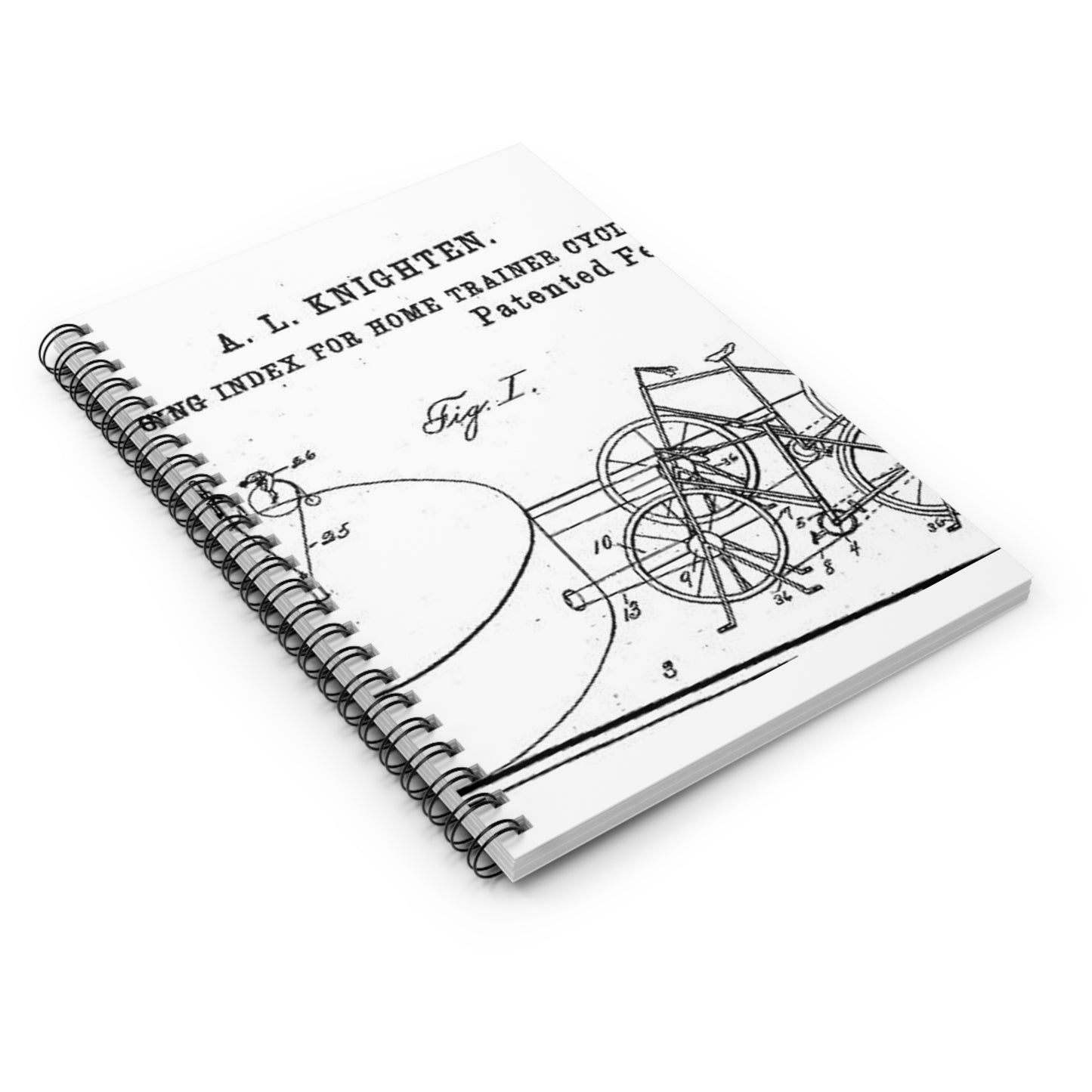 Patent drawing - RacingBikesPatent Public domain  image Spiral Bound Ruled Notebook with Printed Cover