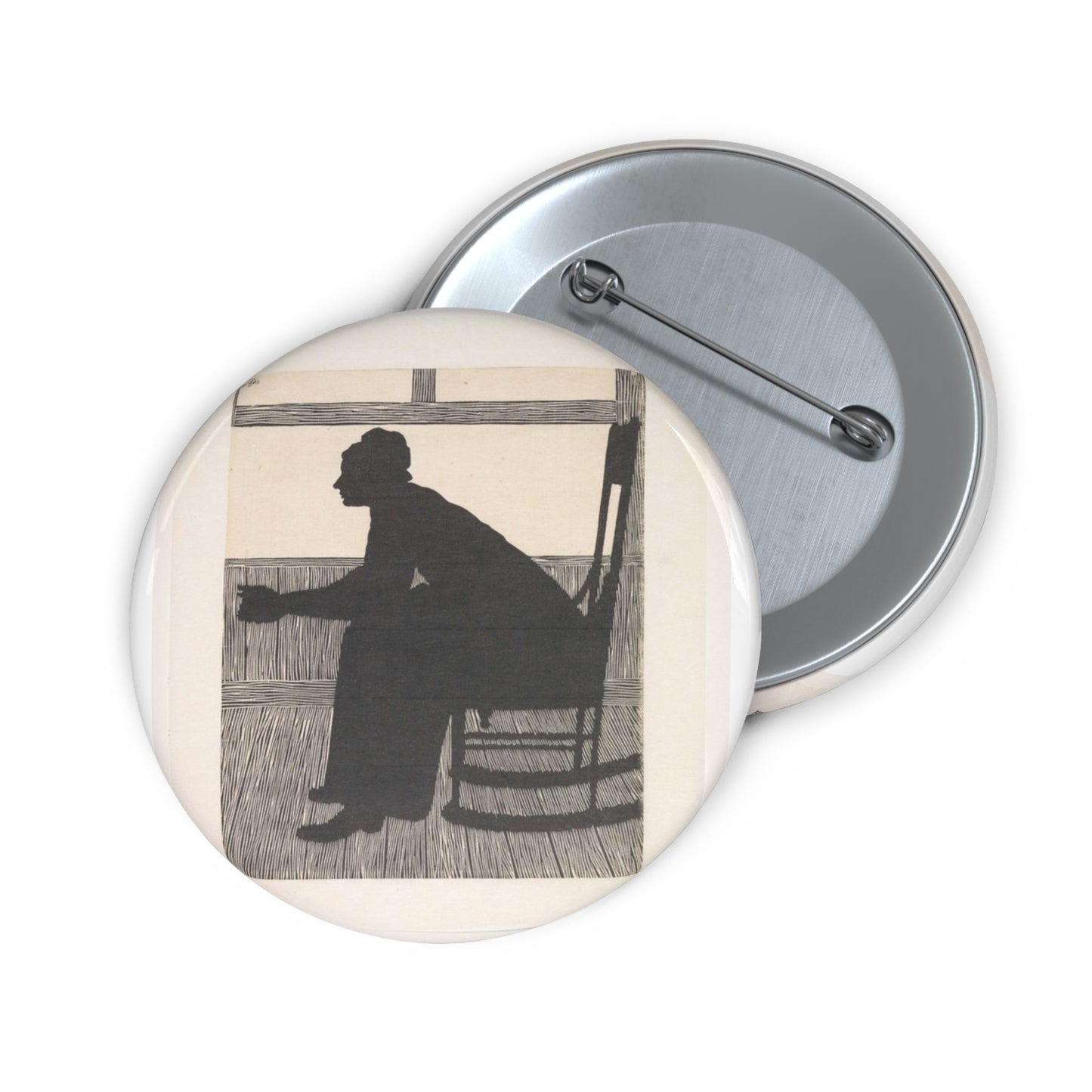 Samuel Jessurun de Mesquita - Silhouet (Vrouw in schommelstoel) Pin Buttons with Crisp Design