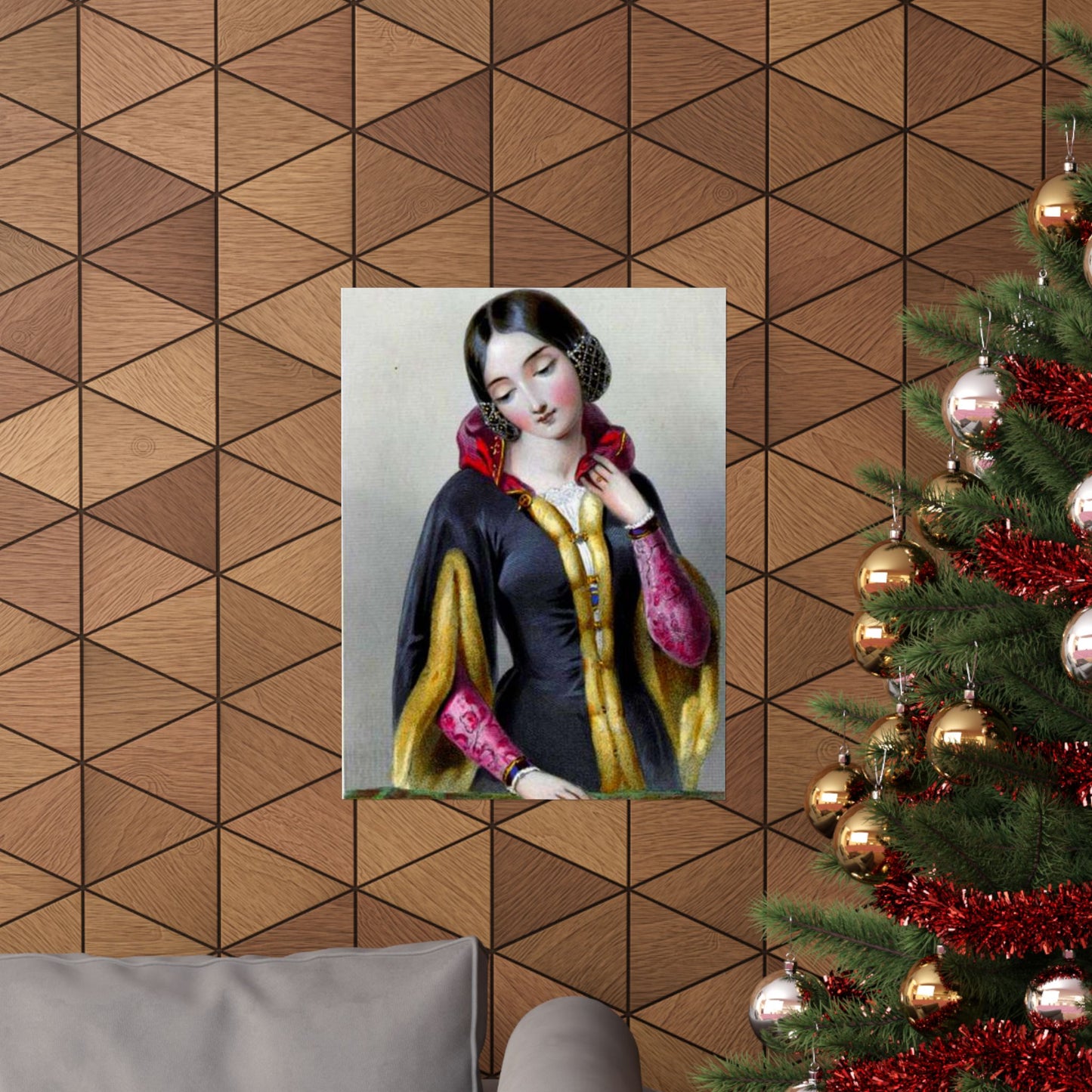 Ana Boemia - A painting of a woman in a black dress High Quality Matte Wall Art Poster for Home, Office, Classroom