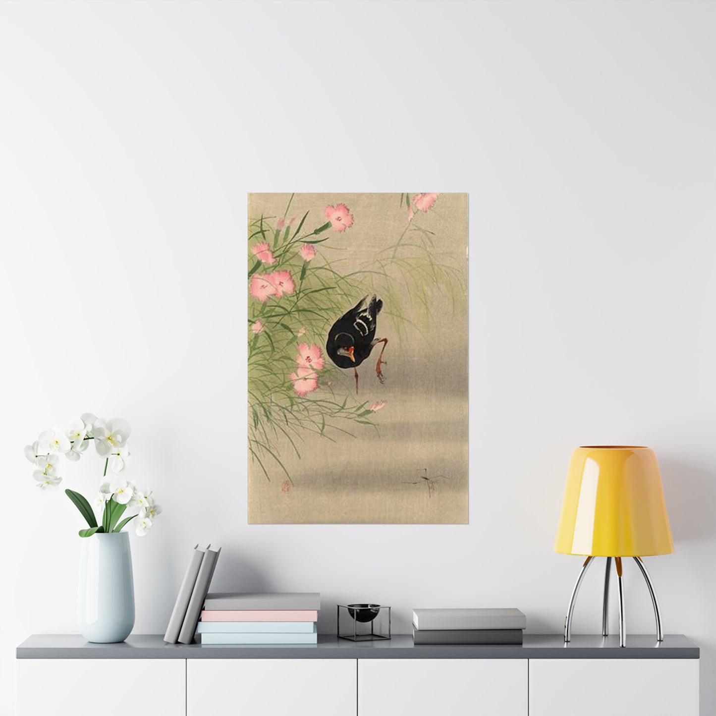 Koson - gallinule-bird-and-water-strider, Ohara Koson High Quality Matte Wall Art Poster for Home, Office, Classroom