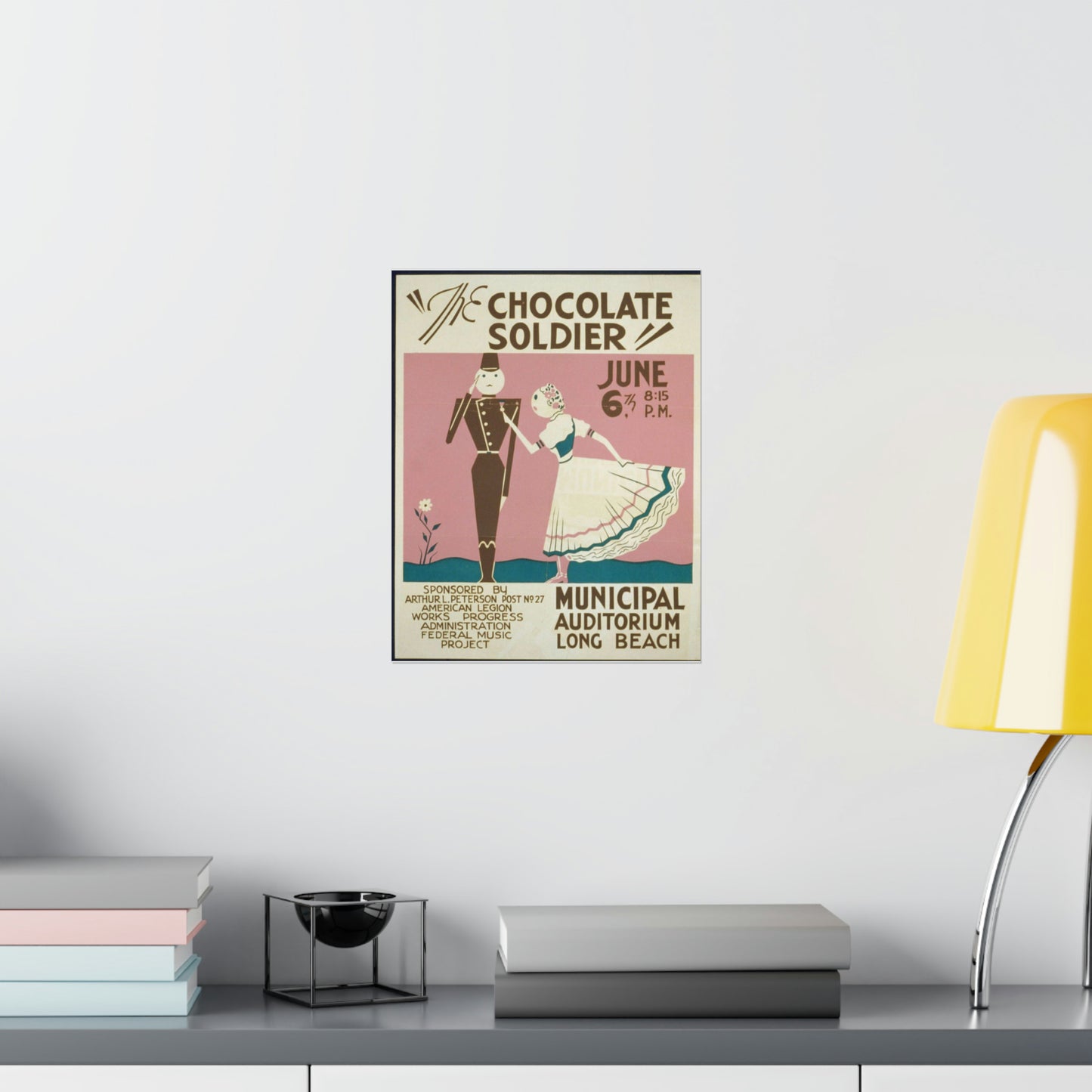 "The chocolate soldier" - WPA poster, Public domain, Library of Congress High Quality Matte Wall Art Poster for Home, Office, Classroom