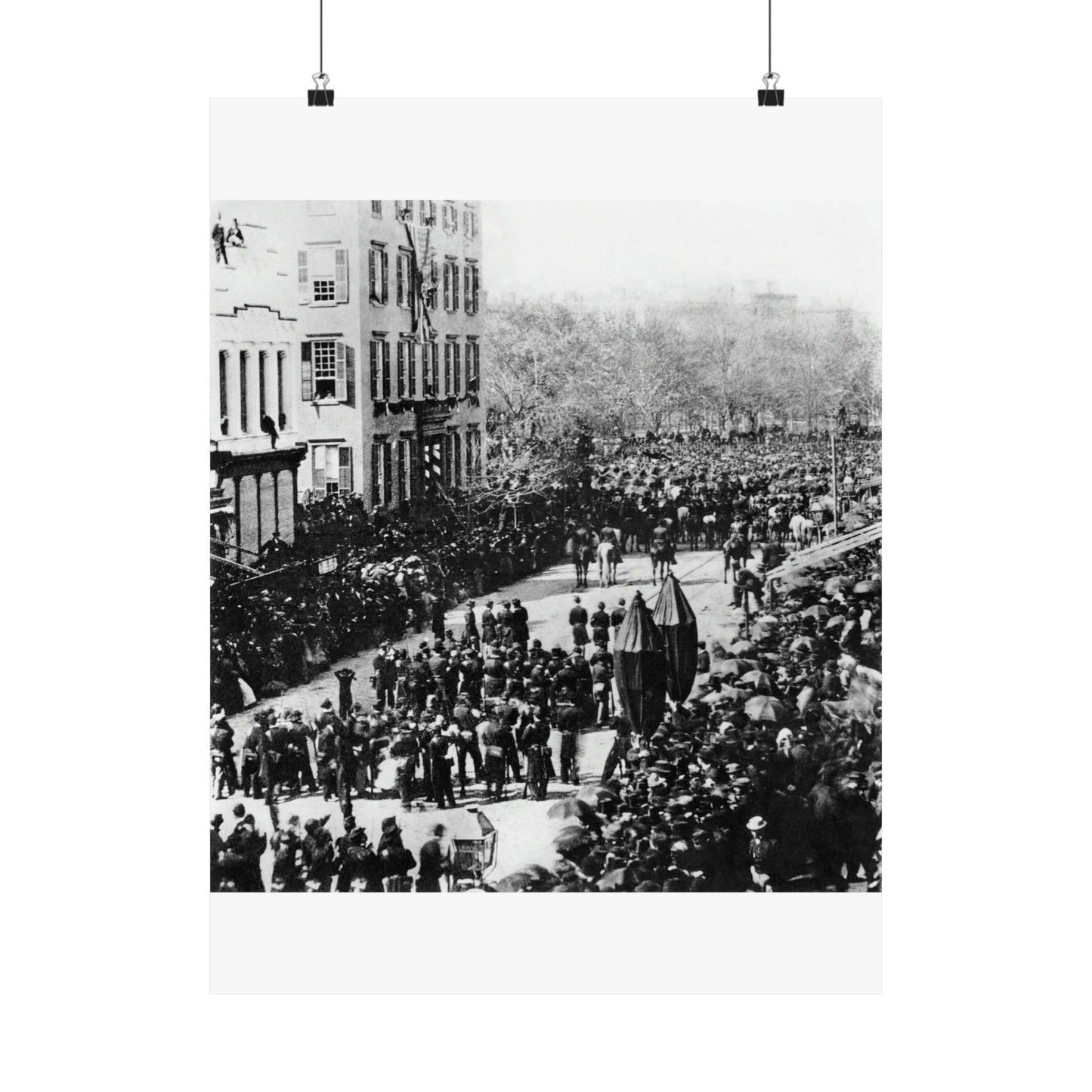 Lincoln Funeral Procession Roosevelt Mansion Broadway High Quality Matte Wall Art Poster for Home, Office, Classroom