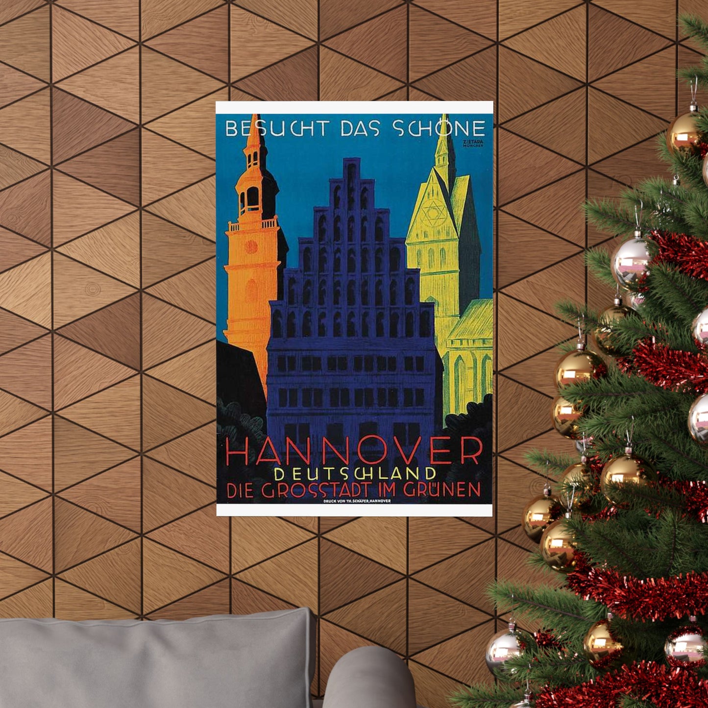 1930 circa Valentin Zietara Plakat Hannover, die Großstadt im Grünen High Quality Matte Wall Art Poster for Home, Office, Classroom