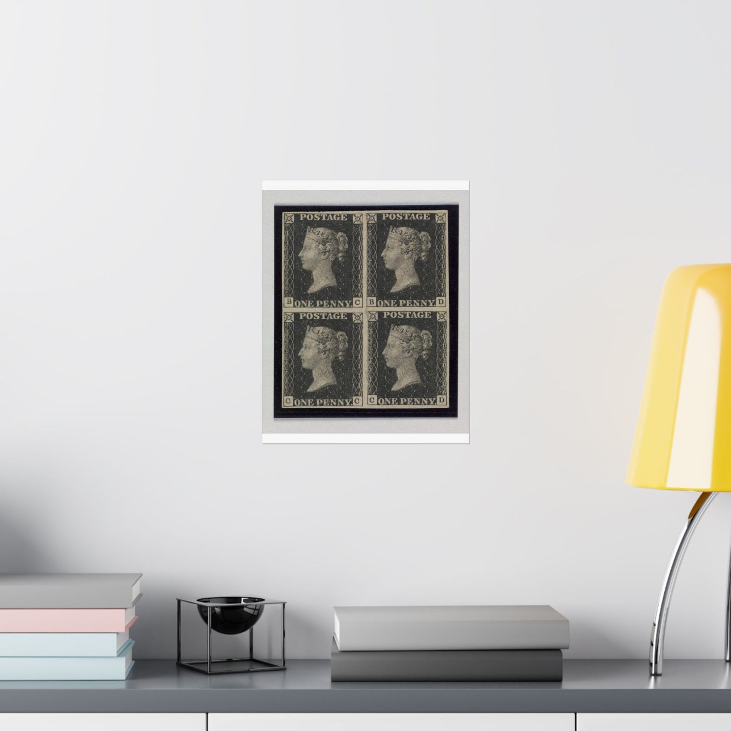 "Penny Black" postage stamps - postal stamp High Quality Matte Wall Art Poster for Home, Office, Classroom