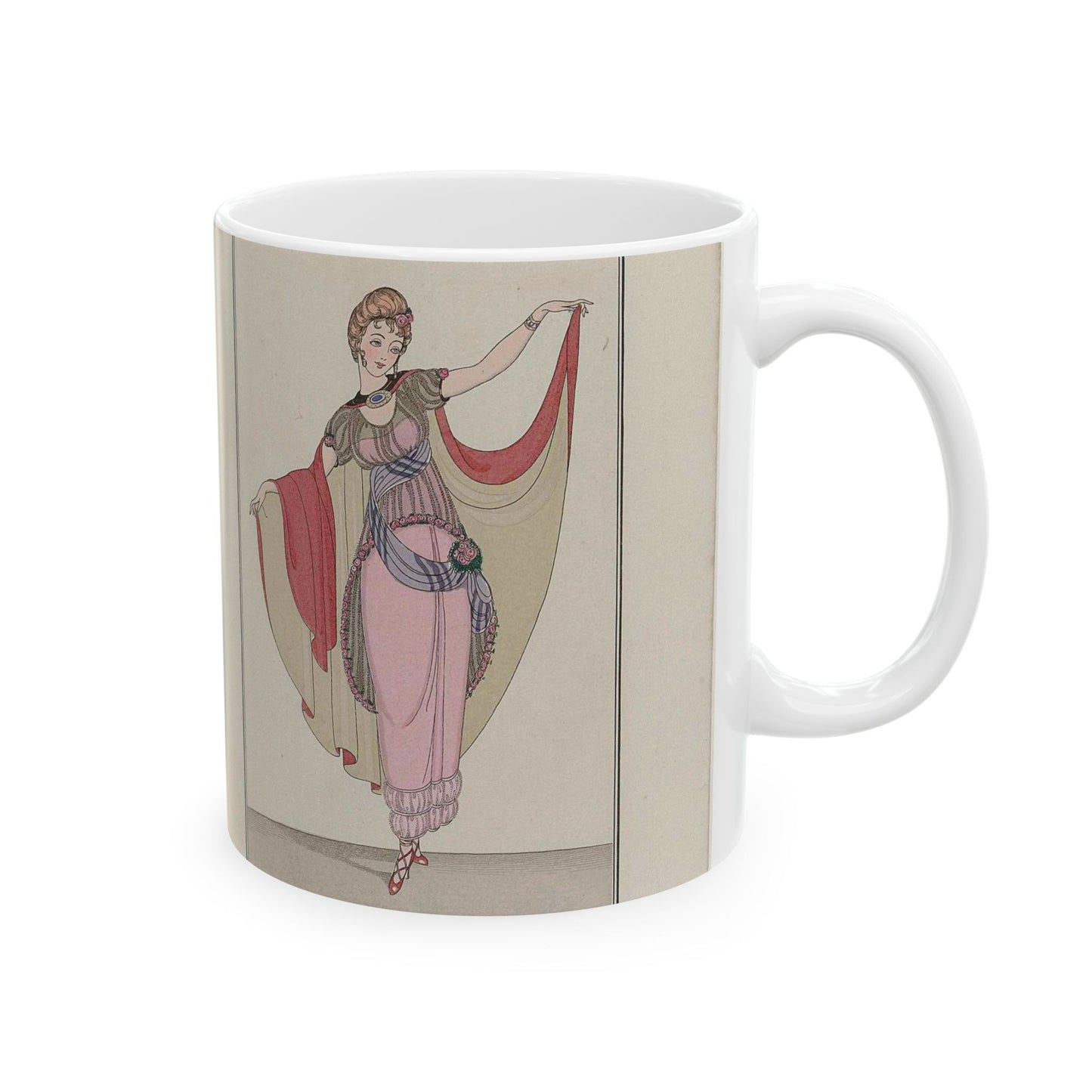 Journal des Dames et des Modes, Costumes Parisiens, 1914, No. 165 : Robe à danser (...) Beautiful Novelty Ceramic Coffee Mug 11oz