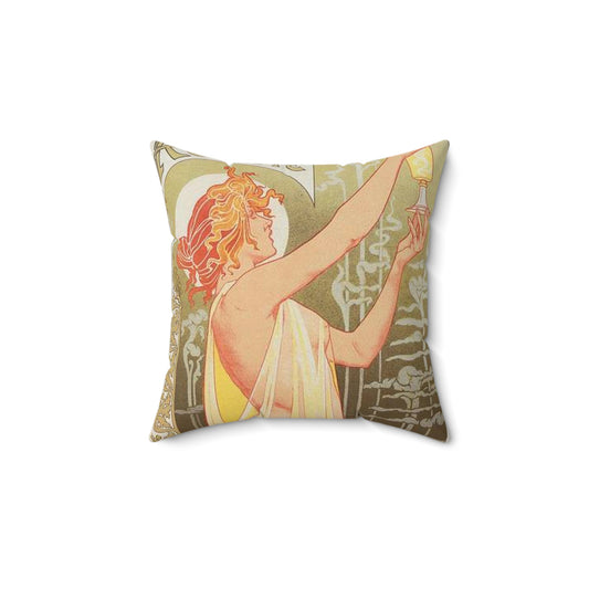 Affiche belge pour l' "Absinthe Robette". Decorative Accent Square Pillow