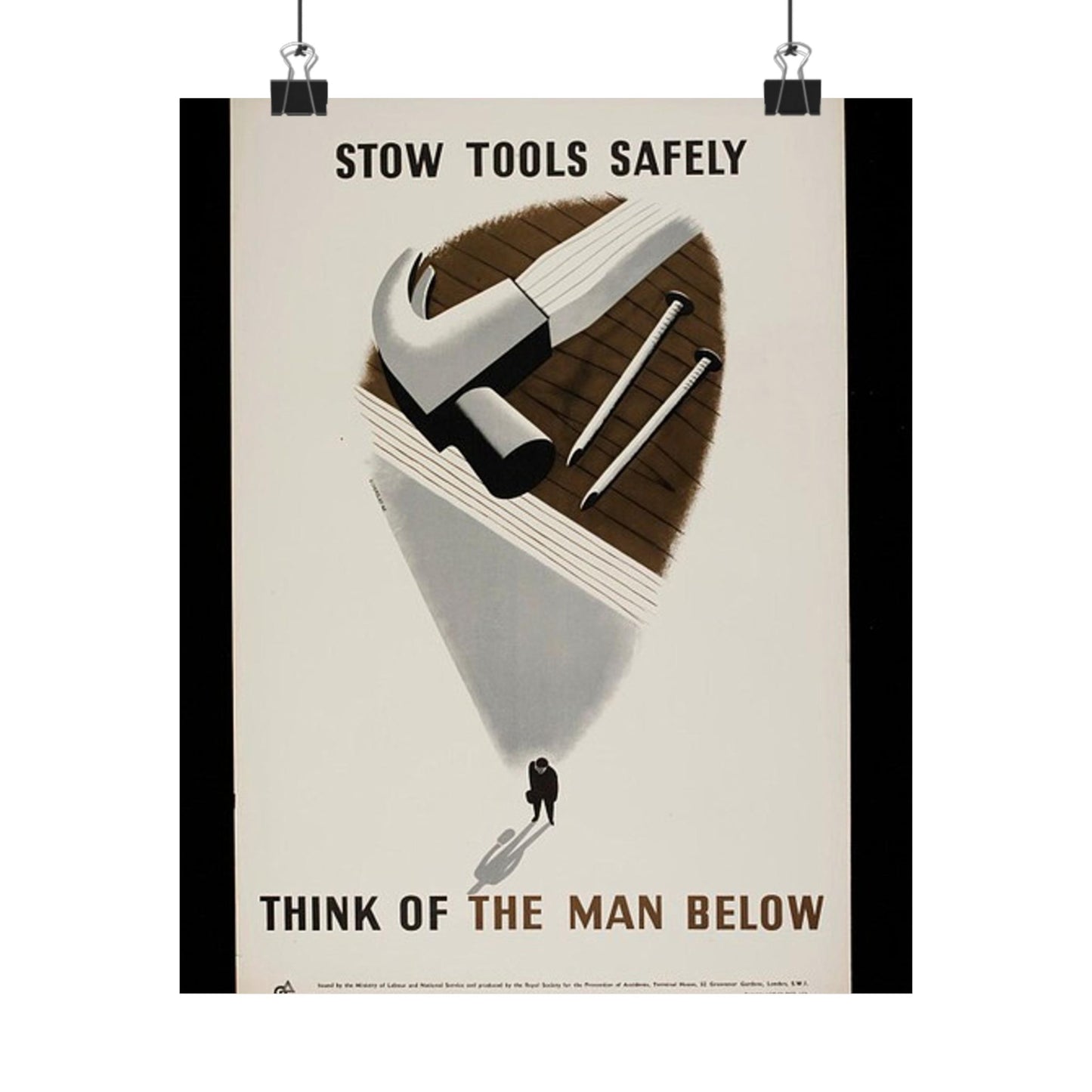 Stow Tools Safely Tom Eckersley High Quality Matte Wall Art Poster for Home, Office, Classroom