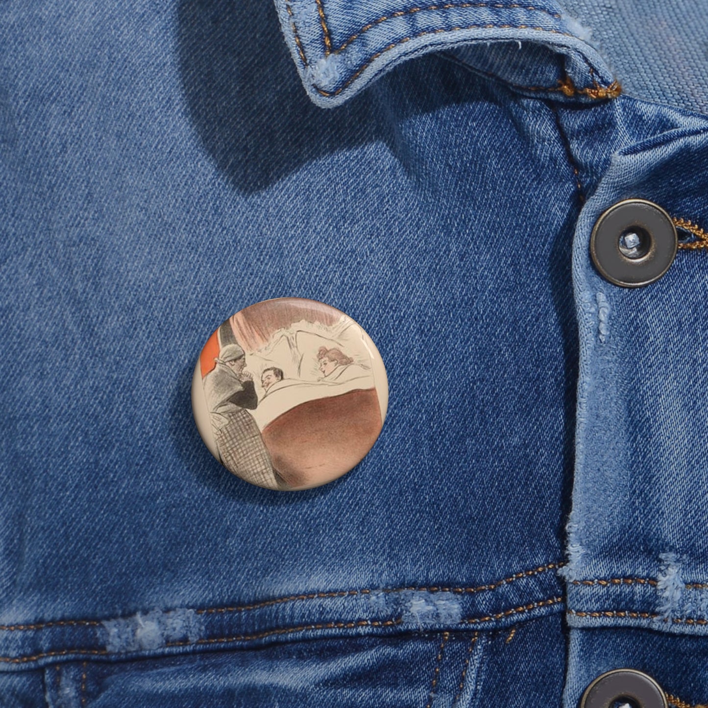 Steinlen - je-l-ai-promis-a-gertrude Pin Buttons with Crisp Design