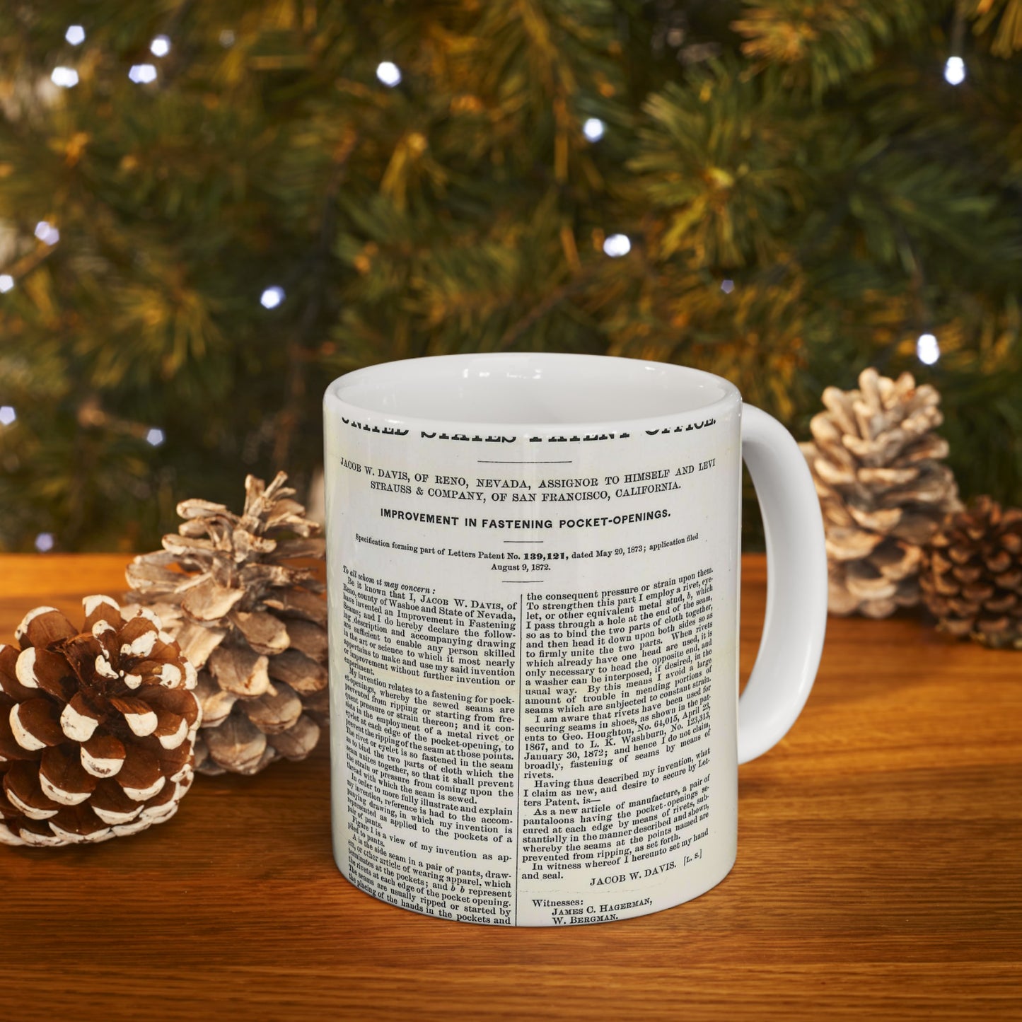 Patent Case File No. 139,121, Improvement in Fastening Pocket Openings, Inventor- Jacob W. Davis - DPLA - afb017b06366ded5b3d9735cb413b735 (page 29) Beautiful Novelty Ceramic Coffee Mug 11oz