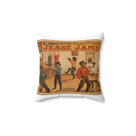 W.I. Swain's western spectacular production, Jesse James Decorative Accent Square Pillow