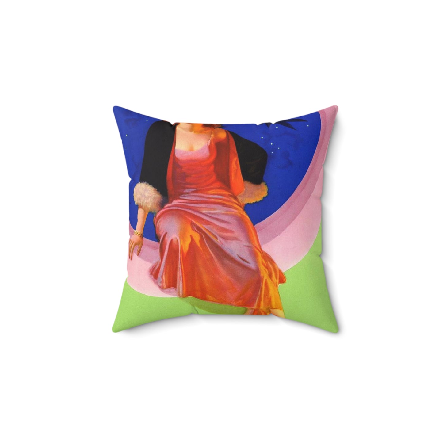 “Smiling Through”, painting by Edward Mason Eggleston, 1932 Decorative Accent Square Pillow