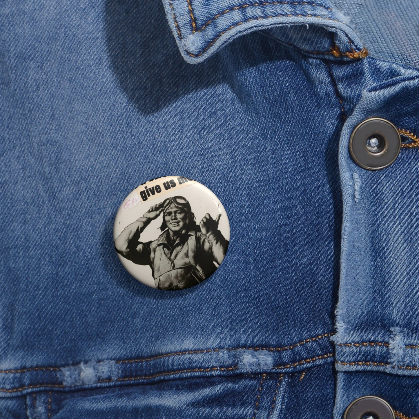 She's a swell plane - give us more!  MORE PRODUCTION [Riggs] Pin Buttons with Crisp Design