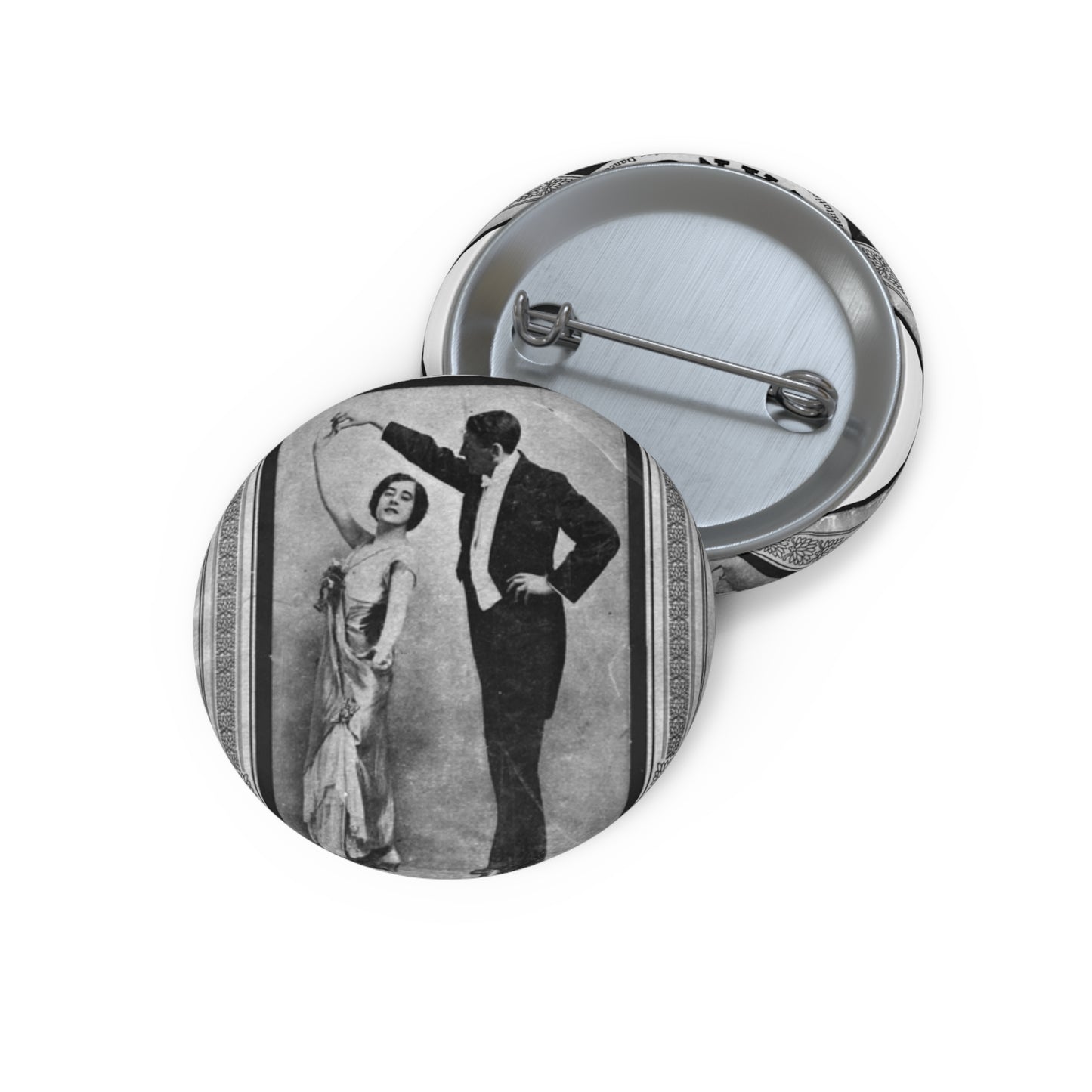 The tango as standardized and taught by the representative dancing masters of the North American continent; tango two-step, hesitation waltz, Boston glide, one-step Pin Buttons with Crisp Design