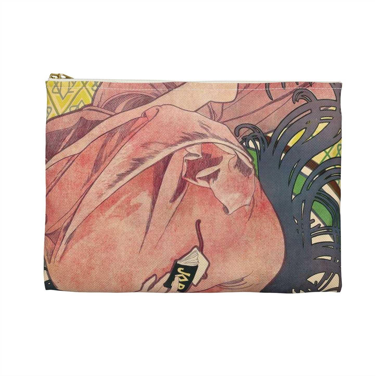 Alphonse Mucha - Job - Google Art Project Large Organizer Pouch with Black Zipper