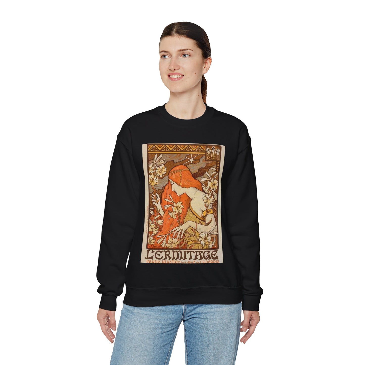 Paul Emile Berthon - Affiche pour la Revue "l'Érmitage. Black Heavy Blend Adult Crew Neck SweatShirt