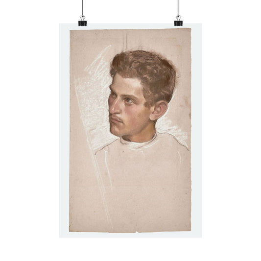 Kopf eines jungen Mannes (Studie) -- Schindler  Artistic Matte Vertical Poster - Vintage Portrait Wall Decor