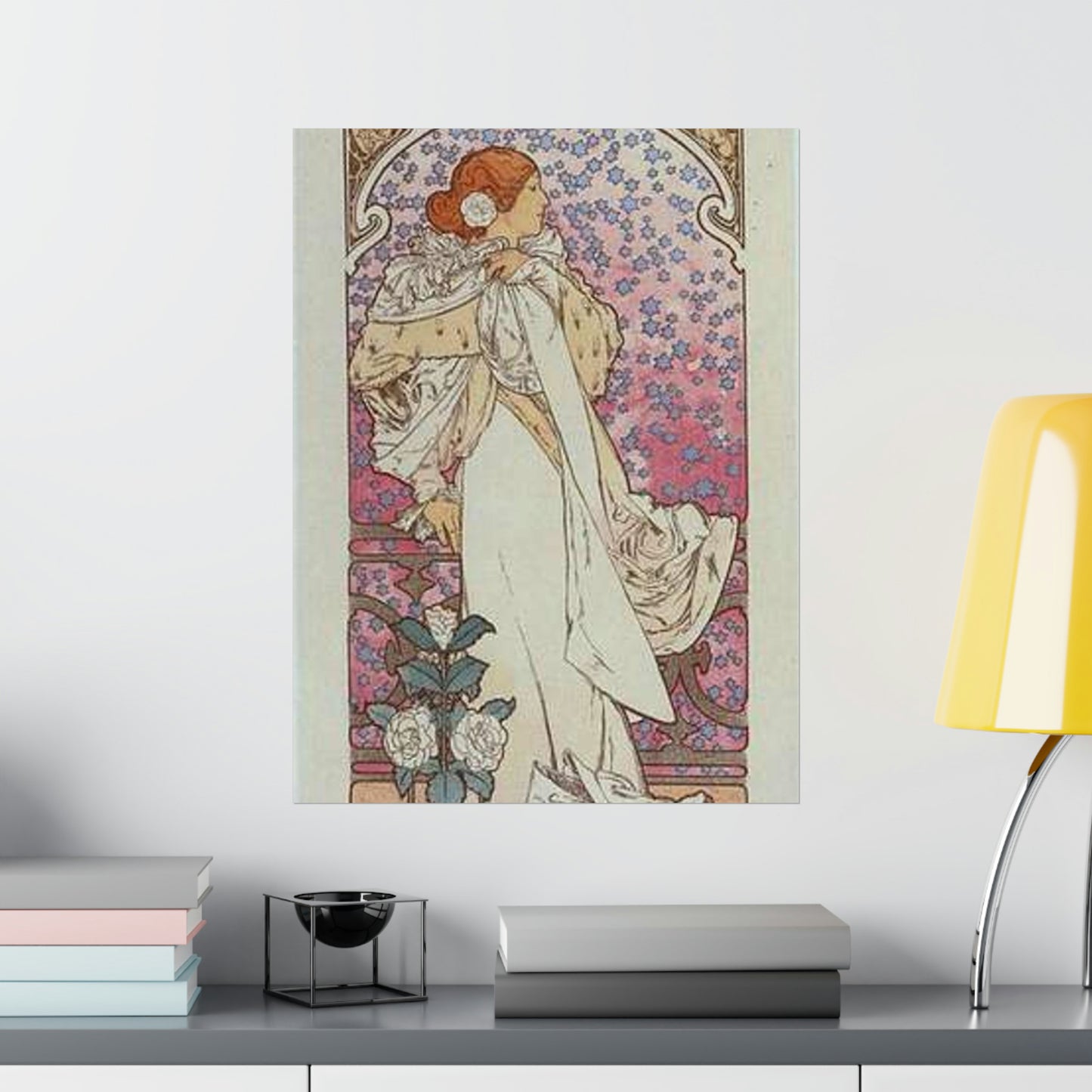 Affiche pour le Théâtre de la Renaissance, "la Dame aux Camélias". High Quality Matte Wall Art Poster for Home, Office, Classroom