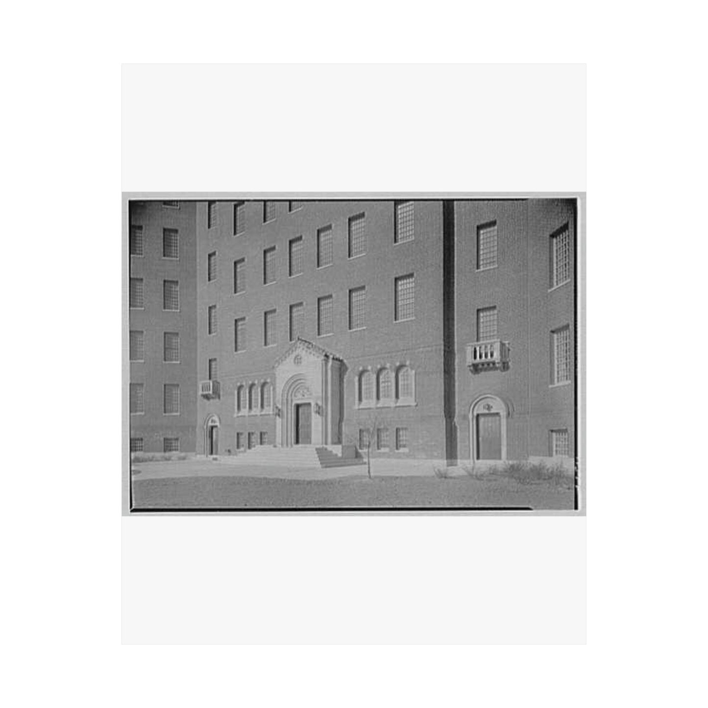 Pilgrim State Hospital, Brentwood, Long Island. Building no. 81, entrance section High Quality Matte Wall Art Poster for Home, Office, Classroom