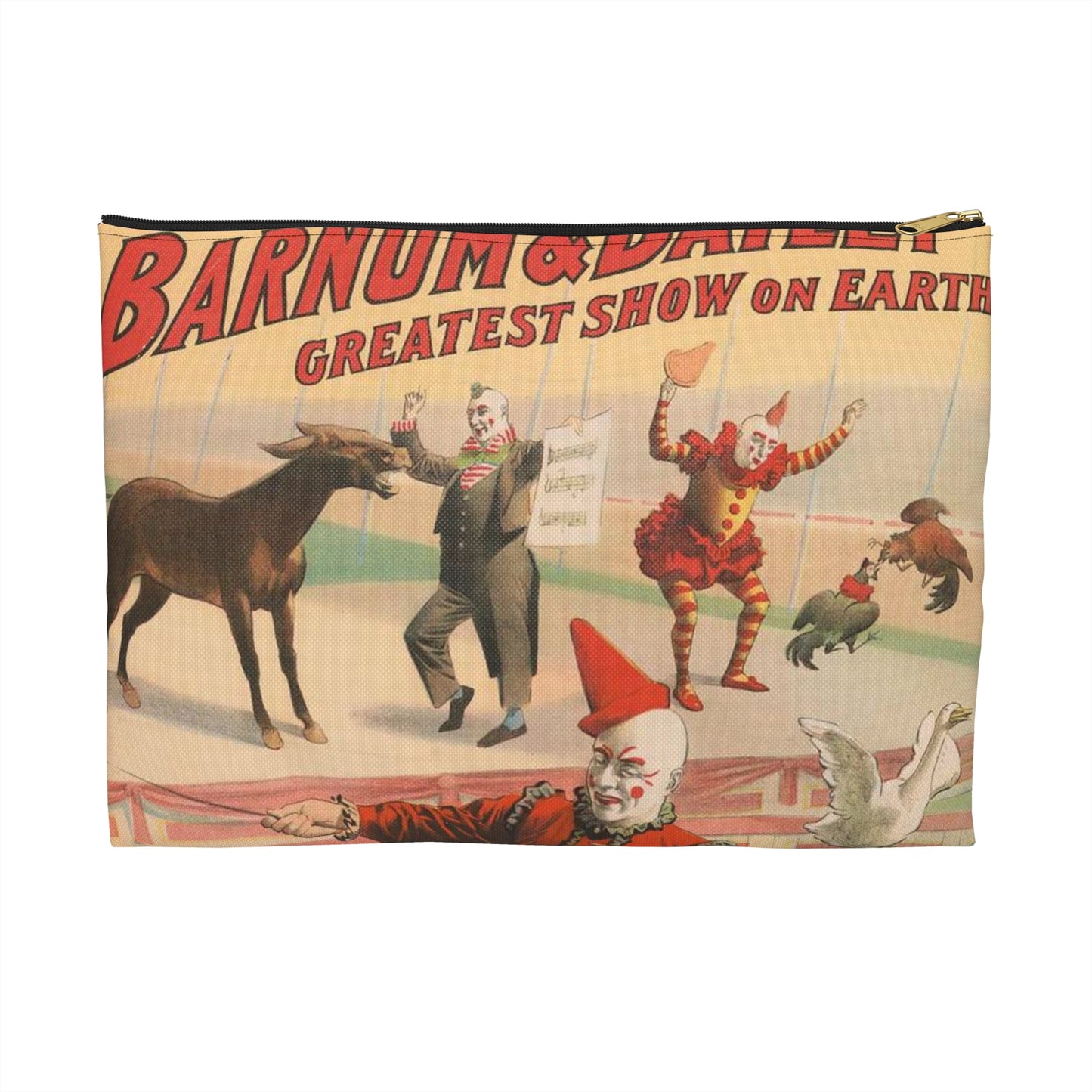 The Barnum & Bailey greatest show on earth. Wonderful performing geese, roosters and musical donkey / Strobridge Litho. Co., Cincinnati & New York. Large Organizer Pouch with Black Zipper