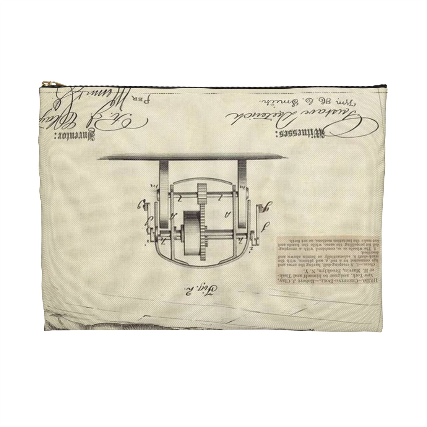 Patent drawing - Drawing of Creeping Baby Doll Public domain  image Large Organizer Pouch with Black Zipper