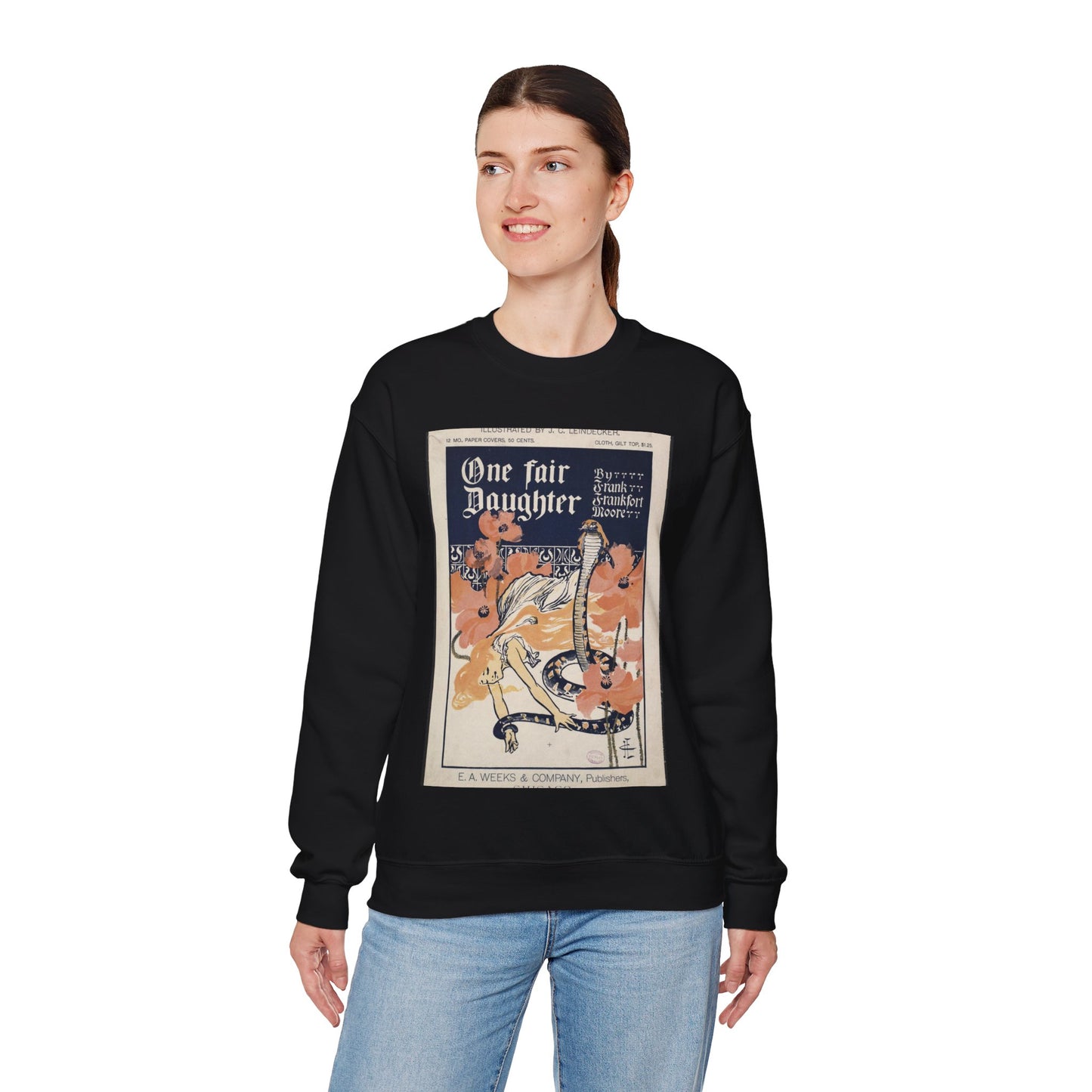One fair daughter, by Frank Frankfort Moore Black Heavy Blend Adult Crew Neck SweatShirt