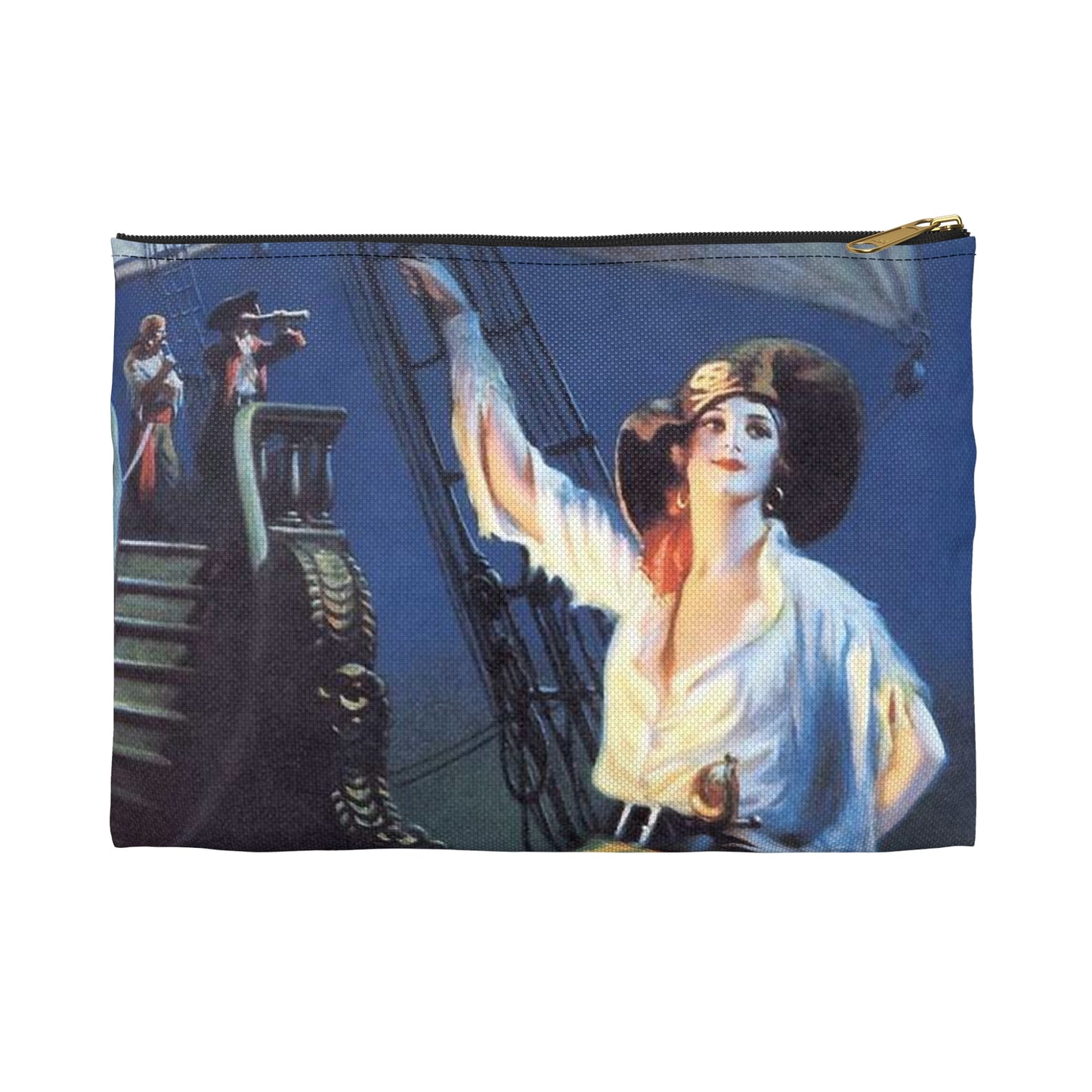 “Adventuress”, painting by Edward Mason Eggleston, 1929 Large Organizer Pouch with Black Zipper