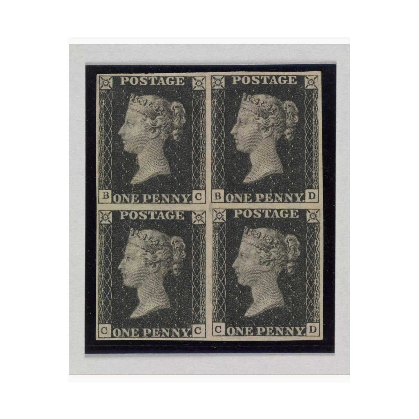 "Penny Black" postage stamps - postal stamp High Quality Matte Wall Art Poster for Home, Office, Classroom
