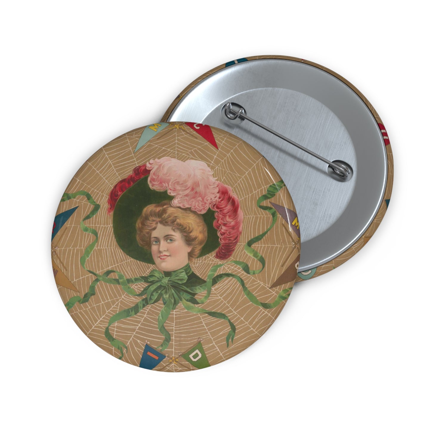 College widow - Print, Library of Congress collection Pin Buttons with Crisp Design