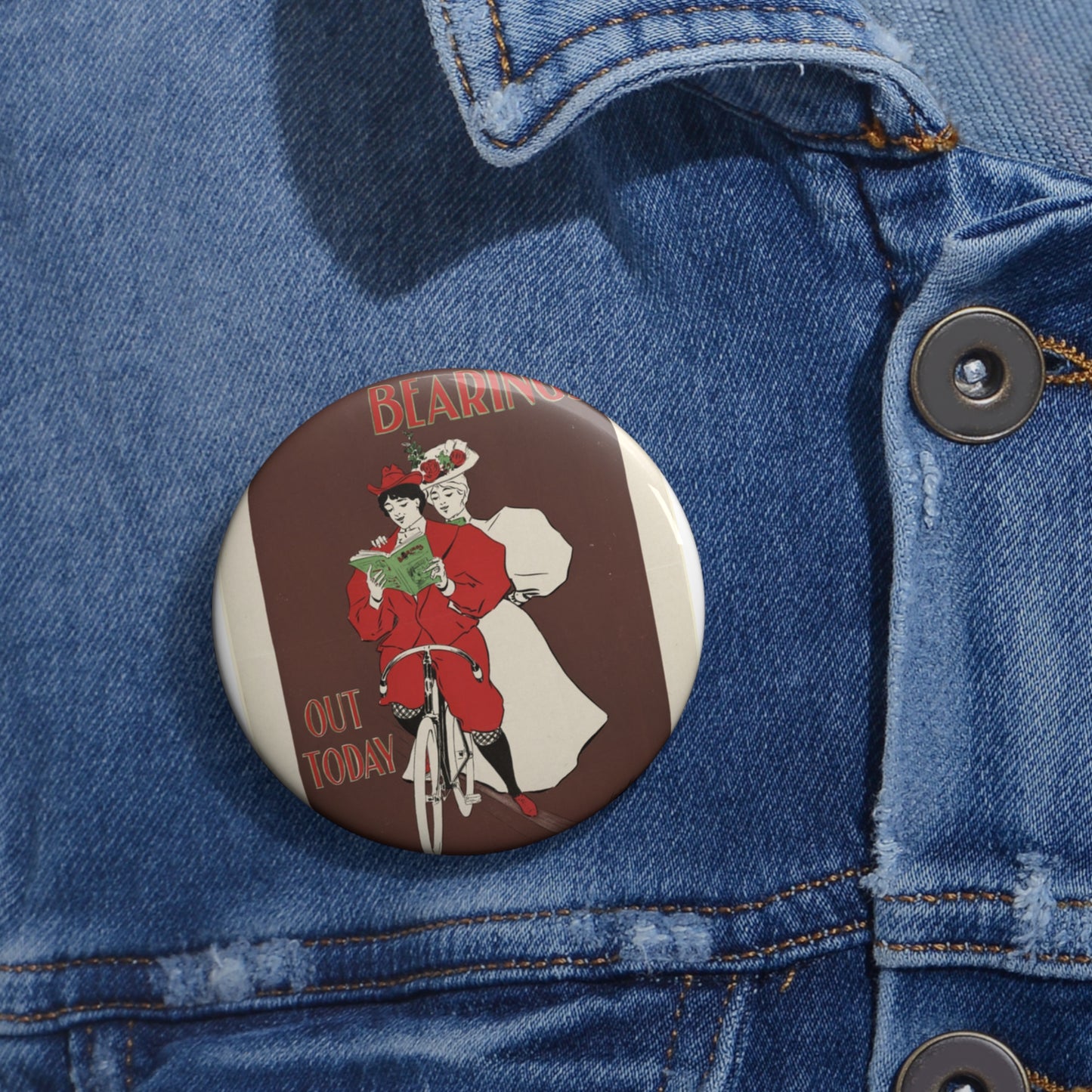 Bearings, out today, Art Nouveau Poster Pin Buttons with Crisp Design