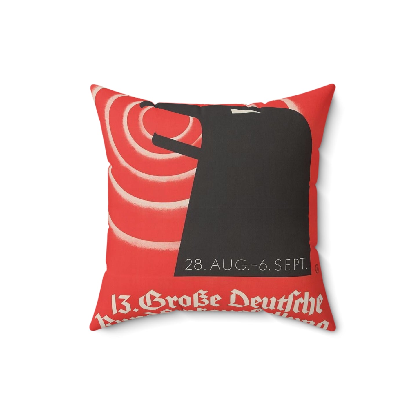 13 Grosse deutsche Rundfunkausstellung und Volkssender, Berlin 1936 / Riemer. Decorative Accent Square Pillow