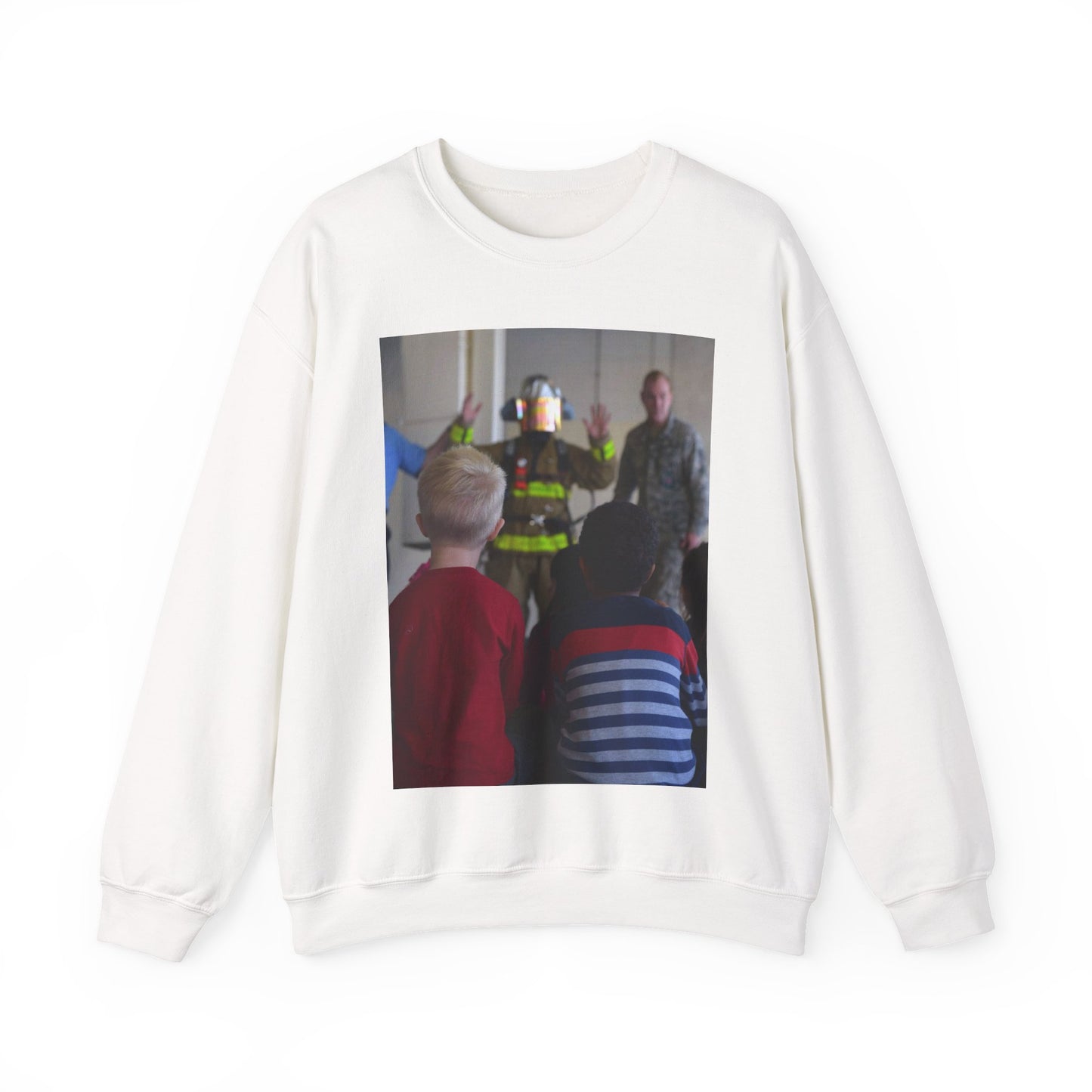 Students from Samuel P. Langley Elementary School, White Heavy Blend Adult Crew Neck SweatShirt