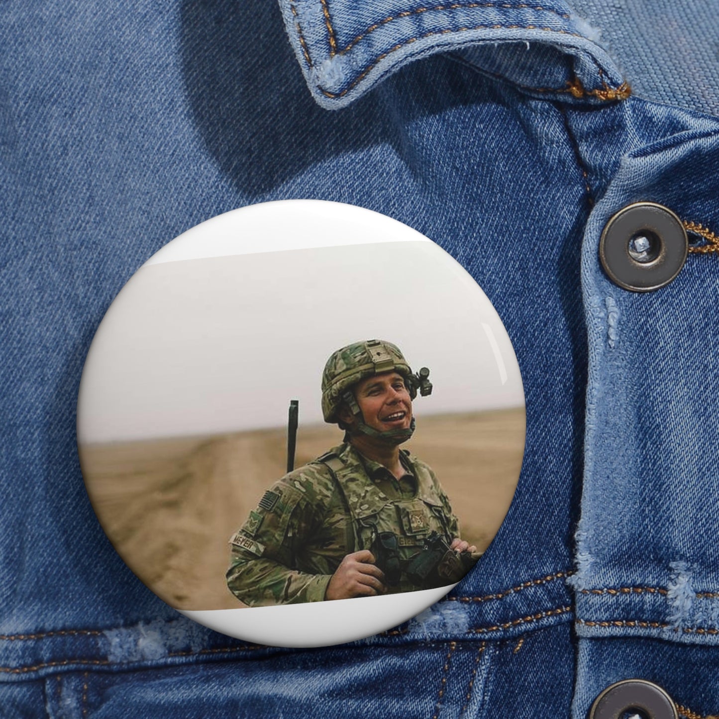 U.S. Air Force Staff Sgt. Andrew Meyer, 821st Contingency Pin Buttons with Crisp Design