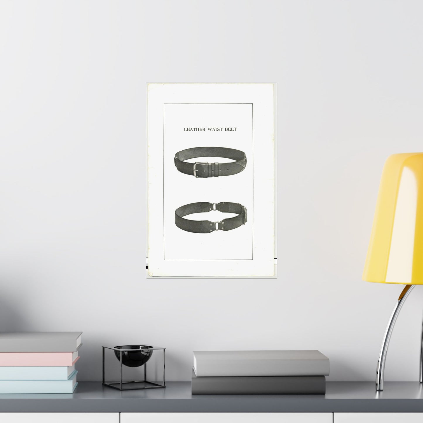 Patent drawing - Leather Waist Belt - . Public domain  image High Quality Matte Wall Art Poster for Home, Office, Classroom
