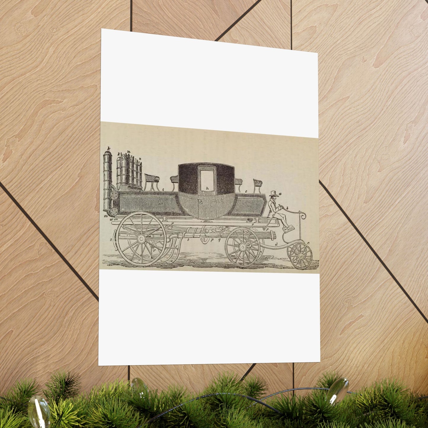 Patent Drawing of Engine - Patent steam carriage, by Mr. Goldsworthy Gurney, of Argyle Street, London, 1826 Public domain  image High Quality Matte Wall Art Poster for Home, Office, Classroom