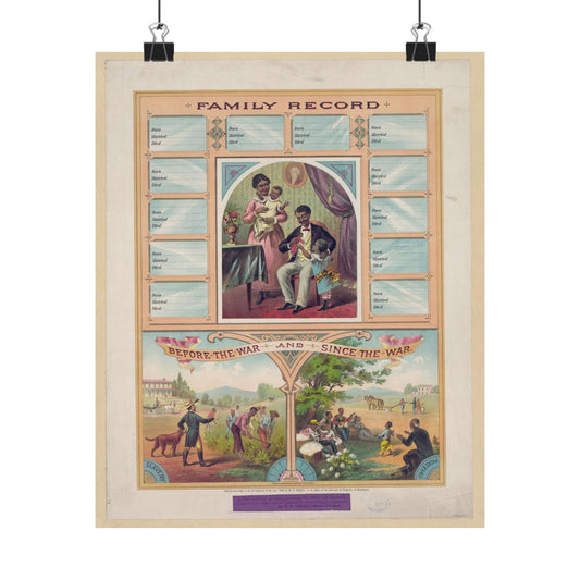 Family record. Before the war and since the war / Krebs Lithographing Company, Cincinnati. High Quality Matte Wall Art Poster for Home, Office, Classroom