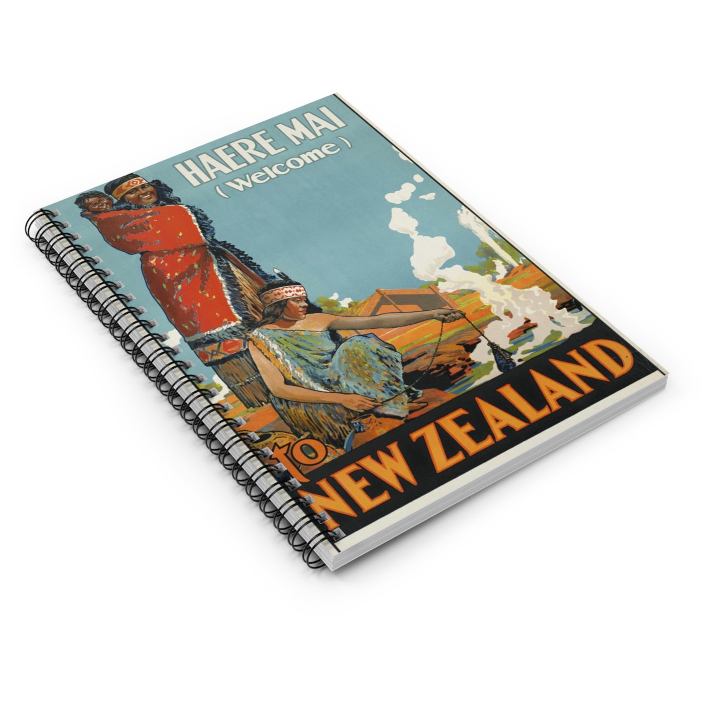 Vintage Travel Posters, 1920s-1930s Spiral Bound Ruled Notebook with Printed Cover