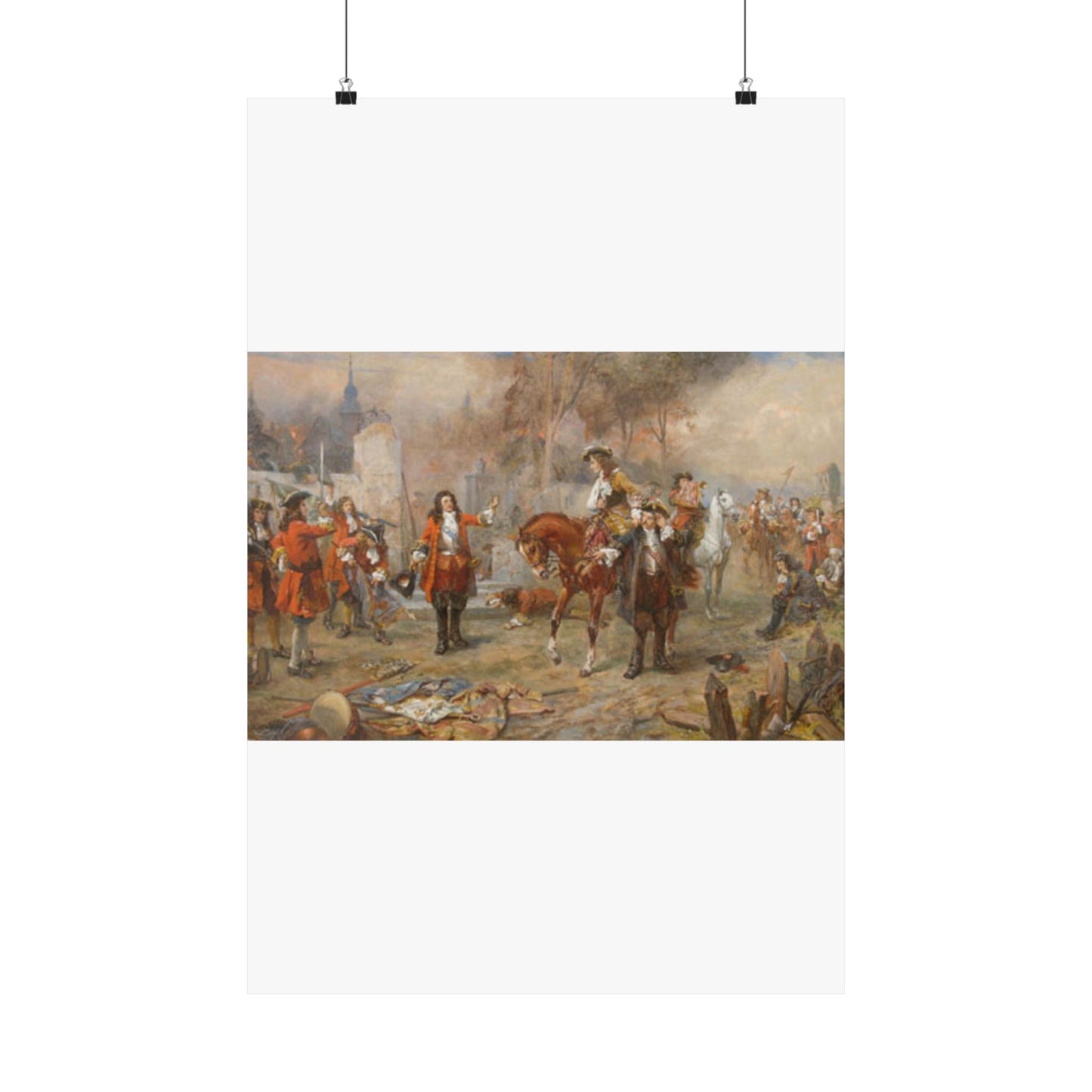 The Duke of Marlborough greeting Prince Eugene of Savoy after their victory at Blenheim High Quality Matte Wall Art Poster for Home, Office, Classroom